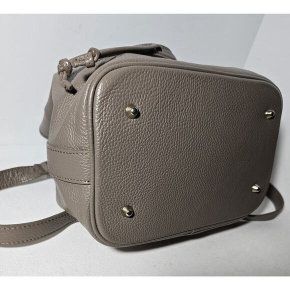 Vintage Liz Claiborne Pebble leather Drawstring Bucket Shoulder Bag Made Italy - Picture 10 of 15